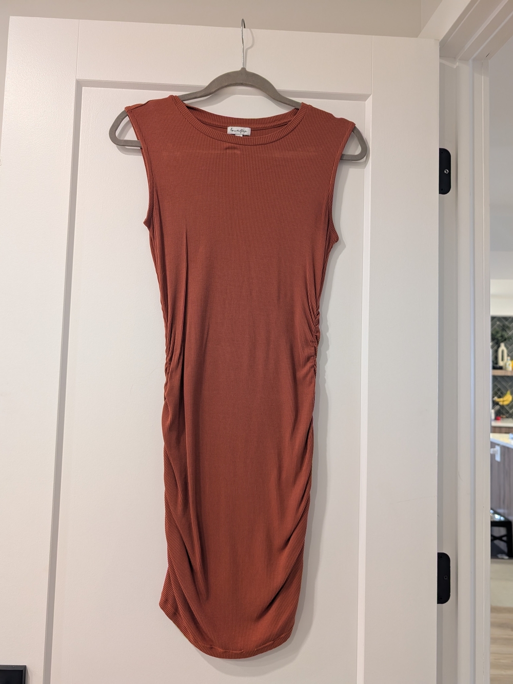 love, Fire Sleeveless Rust Midi Dress